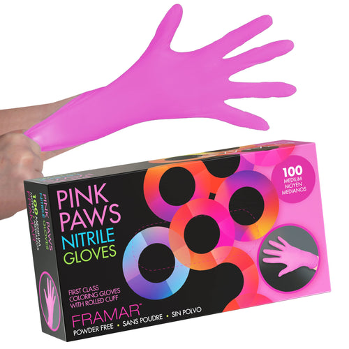 GUANTS NITRIL PINK PAWS GLOVES 100 UNITATS TALLA PETITA_0