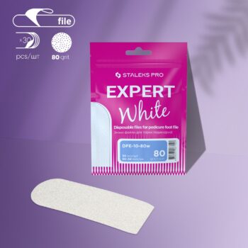 Llimes blanques d'un sol ús per a pedicura  EXPERT 10, gra 80 (30 unitats)_0