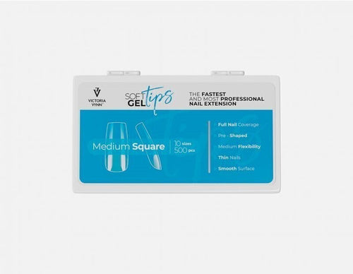 SOFT GEL TIPS MEDIUM SQUARE 500u._0
