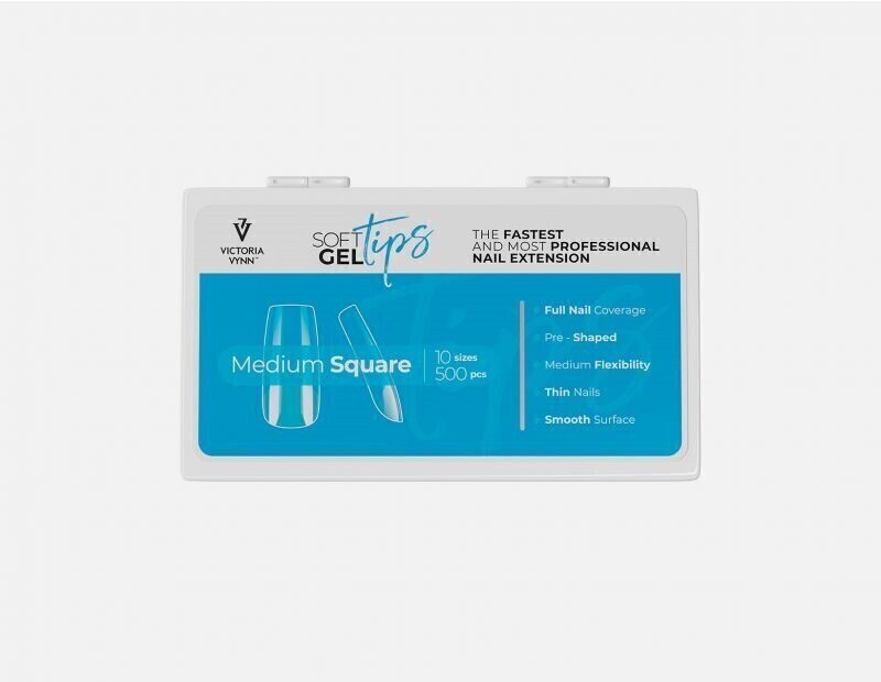SOFT GEL TIPS MEDIUM SQUARE 500u._0